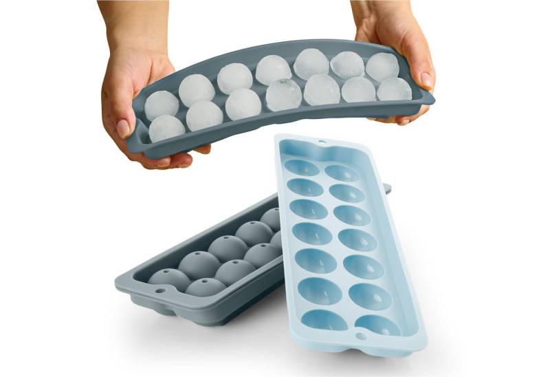 Blumtal Eiswürfelform Eiswürfelformen Silikon mit Deckel - BPA-freie Silikon Eiswürfelform, (3-tlg) von Blumtal