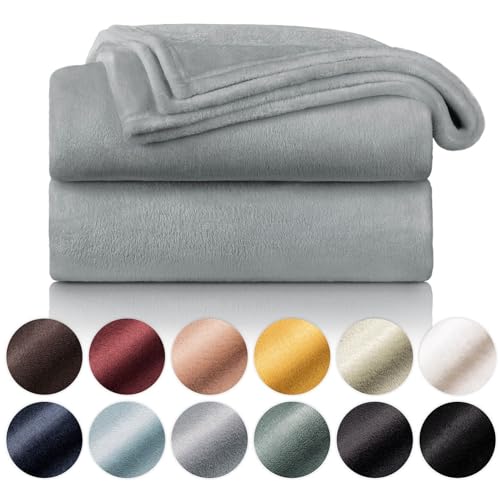 Blumtal Fleecedecke, 220 x 240 cm, grau, Oeko-TEX®-Zertifiziert, Sofadecke, Cocooning – Fleecedecke dick, flauschig, weich und warm – hohe Qualität von Blumtal