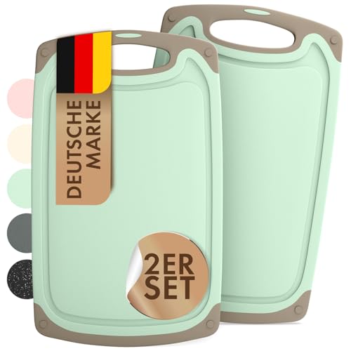 Blumtal Frühstücksbrettchen Kunststoff 25x15 cm im 2er Set - Brettchen spülmaschinenfest - Frühstücksbretter Kunststoff BPA-frei - schönes Schneidebrett klein - robustes Schneidebretter Set Grün Blumtal Frühstücksbrettchen Kunststoff 25x15 cm im 2er Set - Brettchen spülmaschinenfest - Frühstücksbretter Kunststoff BPA-frei - schönes Schneidebrett klein - robustes Schneidebretter Set Grün von Blumtal
