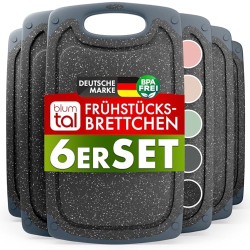Blumtal Frühstücksbrettchen Kunststoff 25x15 cm im 6er Set - Brettchen spülmaschinenfest - Frühstücksbretter Kunststoff BPA-frei - Schneidebrett spülmaschinenfest - Schneidebrett klein Grau melliert Blumtal Frühstücksbrettchen Kunststoff 25x15 cm im 6er Set - Brettchen spülmaschinenfest - Frühstücksbretter Kunststoff BPA-frei - Schneidebrett spülmaschinenfest - Schneidebrett klein Grau melliert von Blumtal