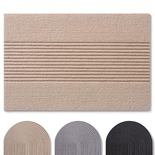 Blumtal Fußmatte 70x120 cm - rutschfeste Schmutzfangmatte - Fußabtreter mit Muster - Fußmatten Haustür - Türmatte aus langlebigem Polyester - Fußmatte innen/Schmutzfangmatte außen - Doormat Beige von Blumtal
