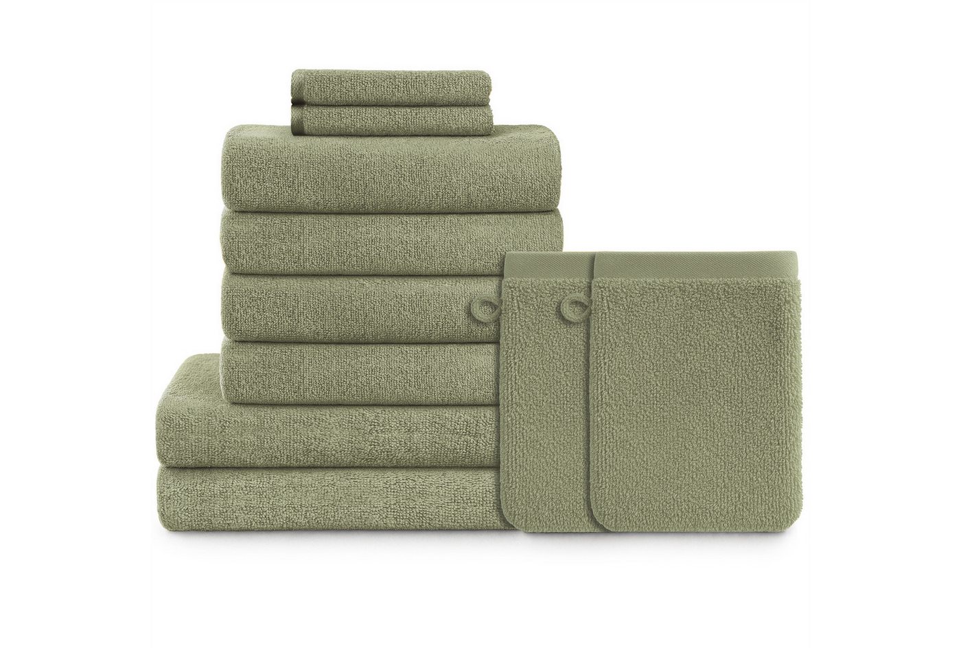 Blumtal Handtuch Set Blumtal 10 Teilig - Handtücher Set 100% Baumwolle, weich und saugstark, Frottee (10er Set), 2 Bade-, 4 Hand-, 2 Gästetücher + 2 Waschlappen von Blumtal