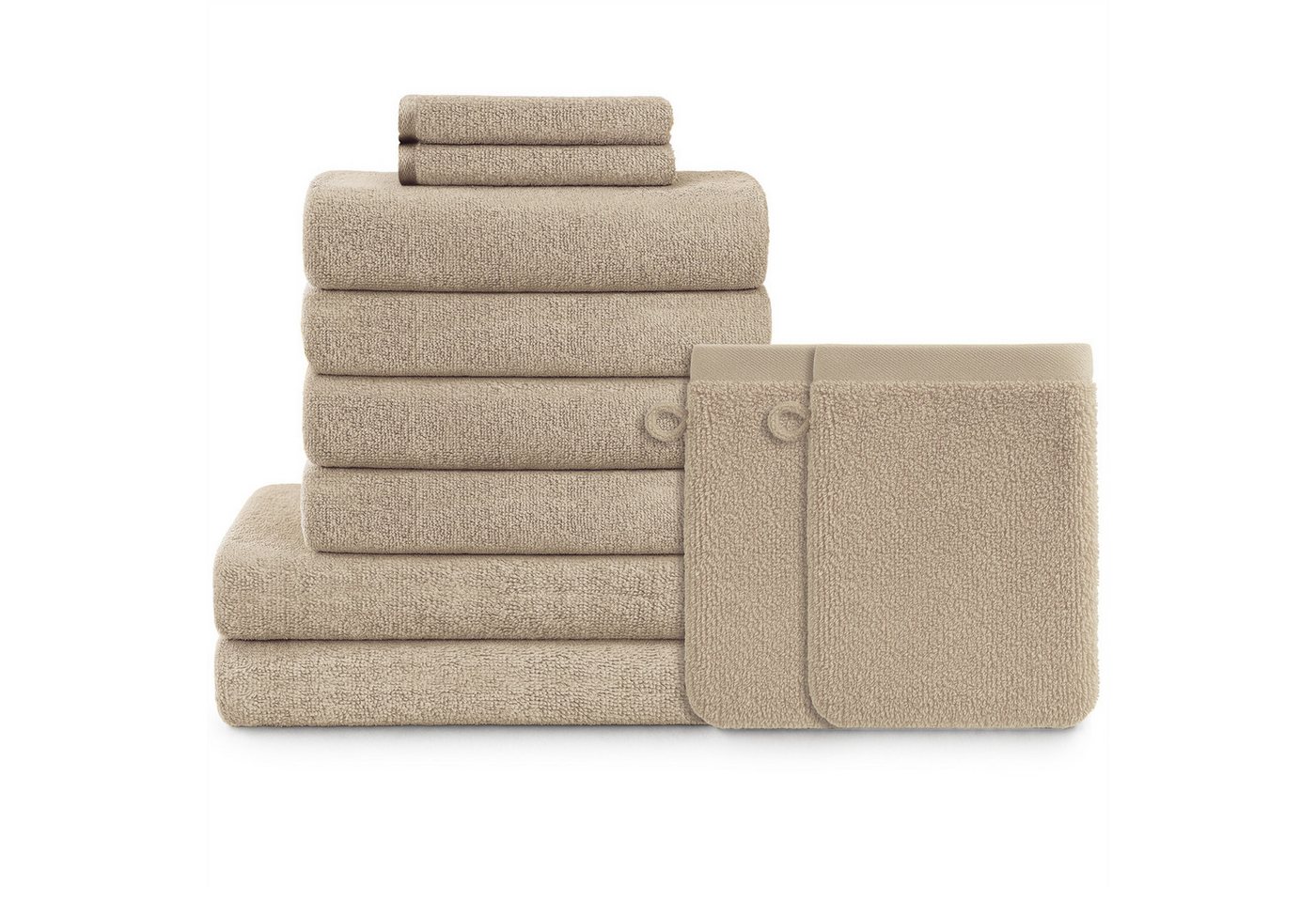 Blumtal Handtuch Set Blumtal 10 Teilig - Handtücher Set 100% Baumwolle, weich und saugstark, Frottee (10er Set), 2 Bade-, 4 Hand-, 2 Gästetücher + 2 Waschlappen von Blumtal