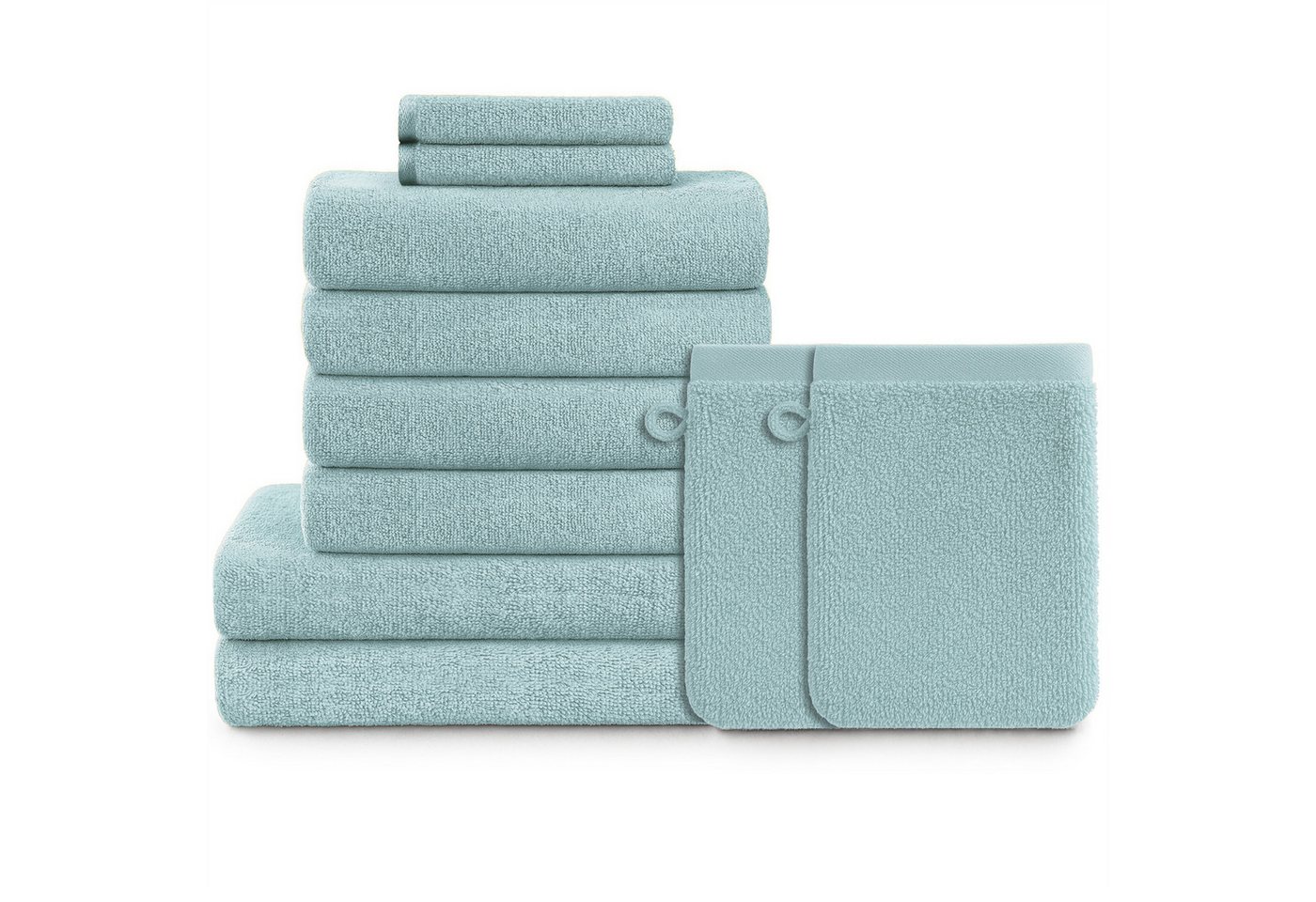 Blumtal Handtuch Set Blumtal 10 Teilig - Handtücher Set 100% Baumwolle, weich und saugstark, Frottee (10er Set), 2 Bade-, 4 Hand-, 2 Gästetücher + 2 Waschlappen von Blumtal