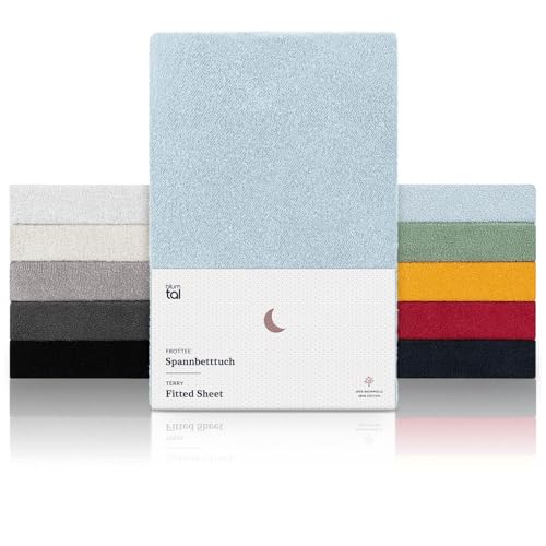 Blumtal Jersey Spannbettlaken 40x90 cm Babybett - OEKO-TEX zertifiziertes Kinderwagen Spannbettlaken - Stubenwagen Bezug aus 100% Baumwolle - Spannbettlaken Kinderwagen - für Nestchen Baby in Hellblau von Blumtal