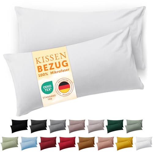 Blumtal Kissenbezug 30 x 50, 2 Stück - Oeko-TEX zert. Kissenbezüge 100% Mikrofaser in extra weich & waschmaschinenfest - Bezug Kissen Weiß Blumtal Kissenbezug 30 x 50, 2 Stück - Oeko-TEX zert. Kissenbezüge 100% Mikrofaser in extra weich & waschmaschinenfest - Bezug Kissen Weiß von Blumtal