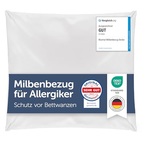 Blumtal® Milbenbezug Kissen 80x80 cm - Oeko-TEX zertifizierte Allergiker Bettwäsche Kissen 80x80 cm - Kissenbezug gegen Hausstaubmilben - Encasing Kissen 80x80 cm - Antiallergische Bettwäsche Kissen von Blumtal