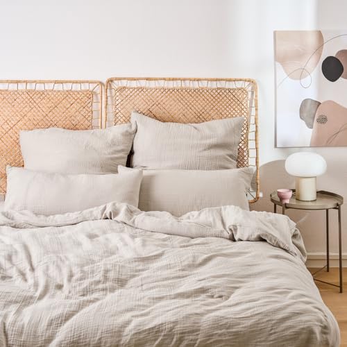 Blumtal Musselin Bettwäsche 200x220 cm + 2X 80x80 cm - Oeko-TEX zert. Bettwäsche Musselin aus 100% Baumwolle - extra weiches Bettwäsche-Set waschbar bei 40 °C - Sommerbettwäsche Grau Blumtal Musselin Bettwäsche 200x220 cm + 2X 80x80 cm - Oeko-TEX zert. Bettwäsche Musselin aus 100% Baumwolle - extra weiches Bettwäsche-Set waschbar bei 40 °C - Sommerbettwäsche Grau von Blumtal