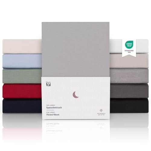 Blumtal® Premium Spannbettlaken 200x200cm Jersey Boxspringbetten 2er Set - Oeko-TEX zertifiziertes Spannbettlaken 200x200 Boxspringbett aus 100% Baumwolle - Bettlaken 200x200 Boxspringbett Dunkelgrau Blumtal® Premium Spannbettlaken 200x200cm Jersey Boxspringbetten 2er Set - Oeko-TEX zertifiziertes Spannbettlaken 200x200 Boxspringbett aus 100% Baumwolle - Bettlaken 200x200 Boxspringbett Dunkelgrau von Blumtal