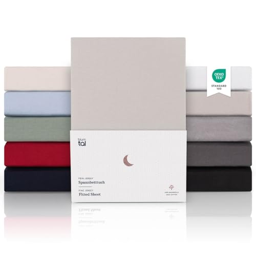 Blumtal® Premium Spannbettlaken 200x200cm Jersey Boxspringbetten 2er Set - Oeko-TEX zertifiziertes Spannbettlaken 200x200 Boxspringbett aus 100% Baumwolle - Bettlaken 200x200 Boxspringbett - Grau Blumtal® Premium Spannbettlaken 200x200cm Jersey Boxspringbetten 2er Set - Oeko-TEX zertifiziertes Spannbettlaken 200x200 Boxspringbett aus 100% Baumwolle - Bettlaken 200x200 Boxspringbett - Grau von Blumtal