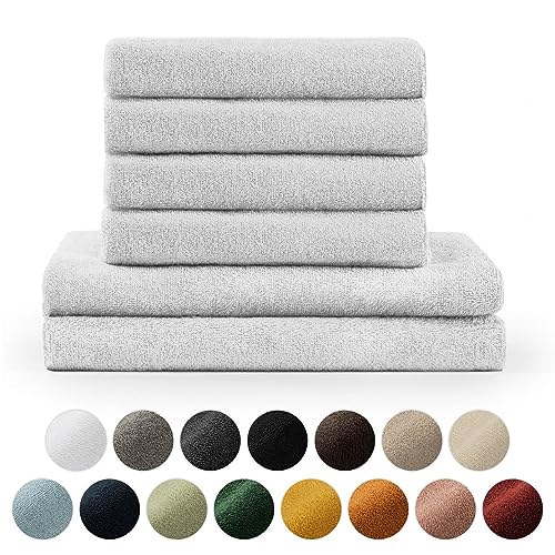 Blumtal Premium Frottier Handtücher Set 4 teilig 100% Baumwolle - Oeko-TEX zertifiziertes Badetuch 2X (70x140 cm) + Towel 4X (50x100 cm) - Ultra saugstarkes Frottiertücher Set - Handtücher Weiß von Blumtal