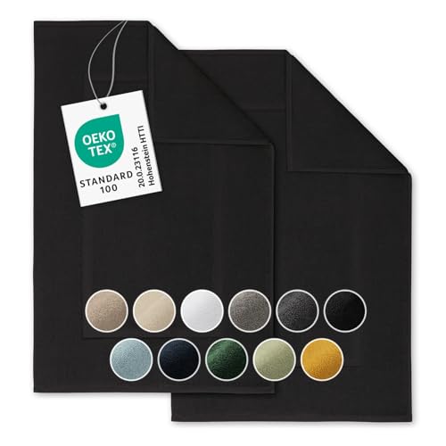 Blumtal Premium Badematte aus 100% Baumwoll Frottier 50x80 cm - Oeko-TEX zert. Duschvorleger - extra saugstarker Badvorleger rutschfest waschbar - Badematte Baumwolle - Badvorleger Dunkelblau Blumtal Premium Badematte aus 100% Baumwoll Frottier 50x80 cm - Oeko-TEX zert. Duschvorleger - extra saugstarker Badvorleger rutschfest waschbar - Badematte Baumwolle - Badvorleger Dunkelblau von Blumtal