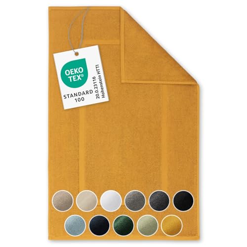 Blumtal Premium Badematte aus 100% Baumwoll Frottier 50x80 cm - Oeko-TEX zert. Duschvorleger - extra saugstarker Badvorleger rutschfest waschbar - Badematten & Badteppiche - Duschvorleger Dunkelgrün von Blumtal