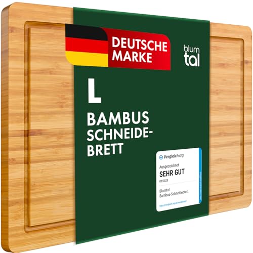 Blumtal Schneidebrett Holz aus 100% Bambus L - 2cm dickes Holzbrett antibakteriell - massives Schneidbrett mit Saftrille - Holzschneidebrett 38x25x2cm - Alternative zu Schneidebrett Kunststoff Blumtal Schneidebrett Holz aus 100% Bambus L - 2cm dickes Holzbrett antibakteriell - massives Schneidbrett mit Saftrille - Holzschneidebrett 38x25x2cm - Alternative zu Schneidebrett Kunststoff von Blumtal