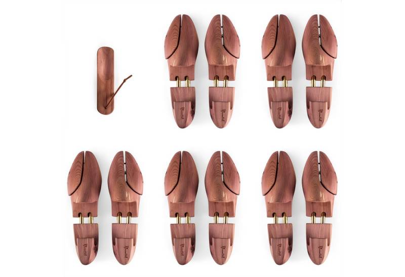 Blumtal Schuhspanner für Herren und Damen - Schuhdehner aus Zedern-Holz (5-tlg., 1 Paar, 2 Paar, 5 Paar), mit Schuhlöffel und ergonomischen Spanngriff, TESTSIEGER von Blumtal