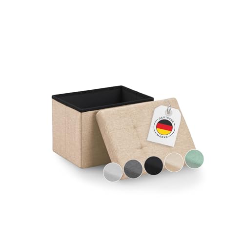 Blumtal Sitzbank mit Stauraum - Truhenbank mit Stauraum 41x31x31cm - Sitztruhe mit Stauraum - Sitzwürfel - Aufbewahrungsboxen - Sitzbank Beige - Sitzwürfel mit Stauraum - Hocker Beige Blumtal Sitzbank mit Stauraum - Truhenbank mit Stauraum 41x31x31cm - Sitztruhe mit Stauraum - Sitzwürfel - Aufbewahrungsboxen - Sitzbank Beige - Sitzwürfel mit Stauraum - Hocker Beige von Blumtal