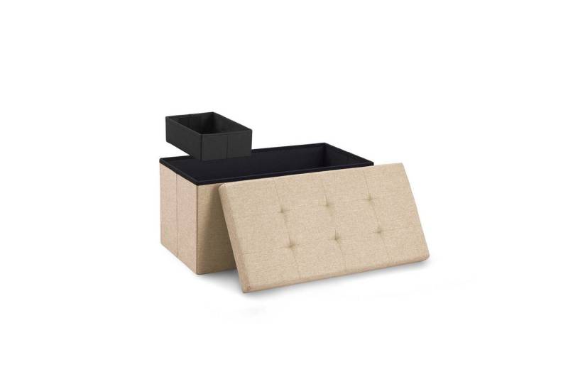 Blumtal Sitztruhe Sitzbank mit Stauraum + Aufbewahrungsboxen bei M & L - Polsterhocker, faltbar, nutzbar als Sitzhocker, Spielzeugtruhe, Fußhocker von Blumtal