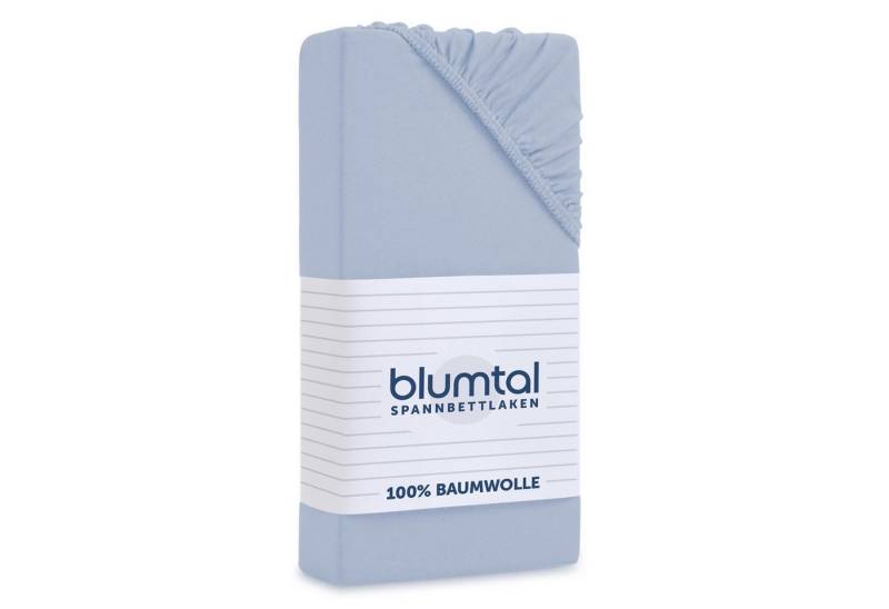Blumtal Spannbettlaken Blumtal Basics 100% Baumwolle, Baumwolle, Gummizug: Rundum, (1 Stück), Jersey Bettlaken - atmungsaktiv, strapazierfähig und faltenfrei von Blumtal