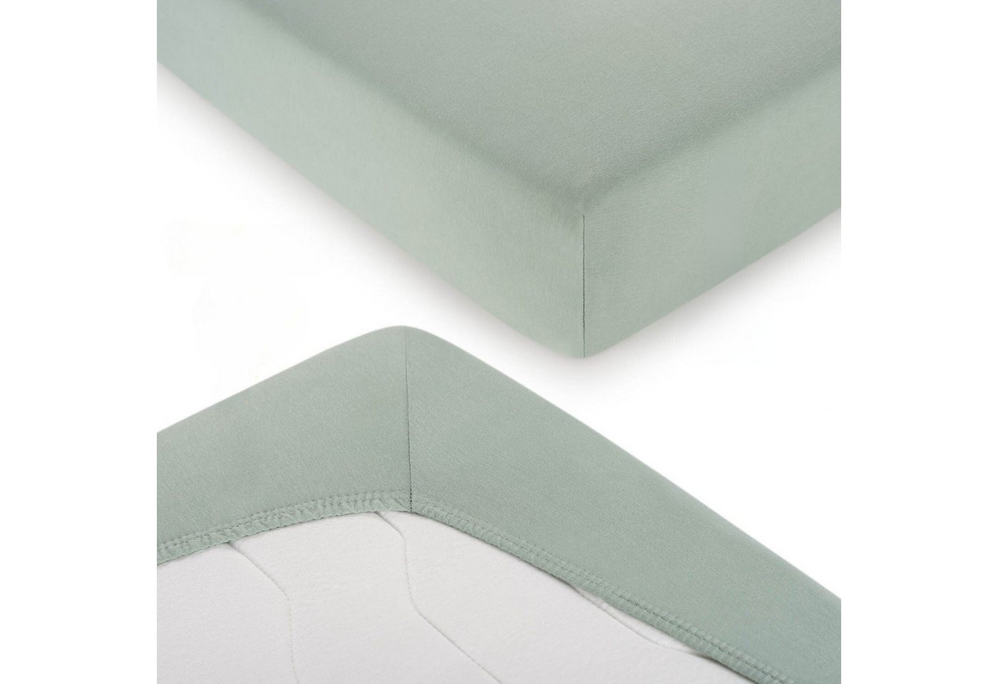 Blumtal Spannbettlaken Blumtal Basics 100% Baumwolle, Baumwolle, Gummizug: Rundum, (2 Stück), Jersey Bettlaken - atmungsaktiv, strapazierfähig und faltenfrei von Blumtal