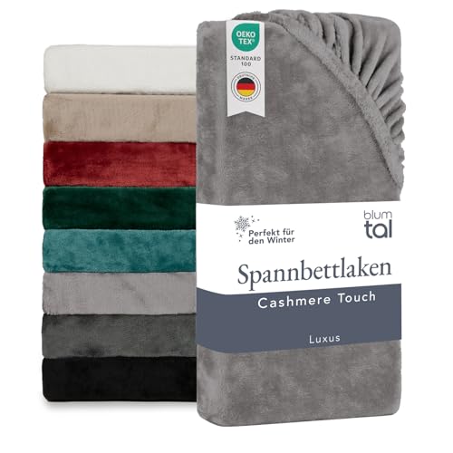 Blumtal Spannbettlaken Cashmere Touch 160x200 cm Plüsch - Oeko-TEX zert. Bettlaken 160 x 200 Winter - Plüsch Spannbettlaken 160x200 aus Mikrofaser - Bettbezug Winter - Bettlaken weich Grau Blumtal Spannbettlaken Cashmere Touch 160x200 cm Plüsch - Oeko-TEX zert. Bettlaken 160 x 200 Winter - Plüsch Spannbettlaken 160x200 aus Mikrofaser - Bettbezug Winter - Bettlaken weich Grau von Blumtal