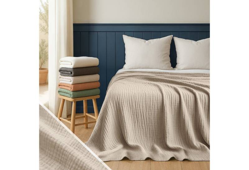 Blumtal Tagesdecke Tagesdecke Baumwolle - Musselin Decke Oeko-TEX zert. - Bettüberwurf, Couch Überwurf - leichte Kuscheldecke Baumwolle 100% Blumtal Tagesdecke Tagesdecke Baumwolle - Musselin Decke Oeko-TEX zert. - Bettüberwurf, Couch Überwurf - leichte Kuscheldecke Baumwolle 100% von Blumtal