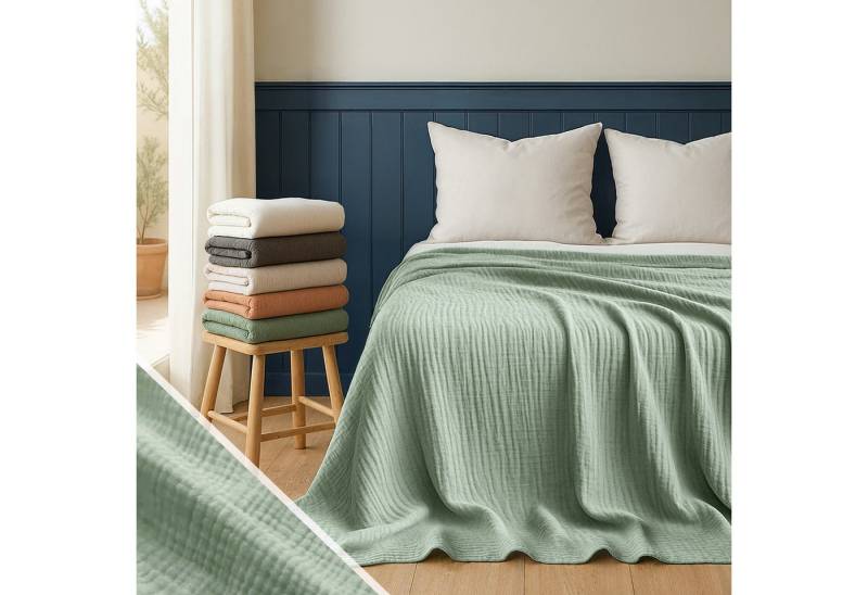 Blumtal Tagesdecke Tagesdecke Baumwolle - Musselin Decke Oeko-TEX zert. - Bettüberwurf, Couch Überwurf - leichte Kuscheldecke Baumwolle 100% Blumtal Tagesdecke Tagesdecke Baumwolle - Musselin Decke Oeko-TEX zert. - Bettüberwurf, Couch Überwurf - leichte Kuscheldecke Baumwolle 100% von Blumtal