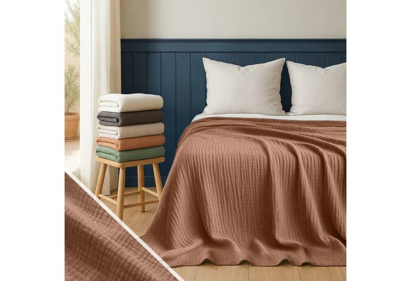 Blumtal Tagesdecke Tagesdecke Baumwolle - Musselin Decke Oeko-TEX zert. - Bettüberwurf, Couch Überwurf - leichte Kuscheldecke Baumwolle 100% Blumtal Tagesdecke Tagesdecke Baumwolle - Musselin Decke Oeko-TEX zert. - Bettüberwurf, Couch Überwurf - leichte Kuscheldecke Baumwolle 100% von Blumtal