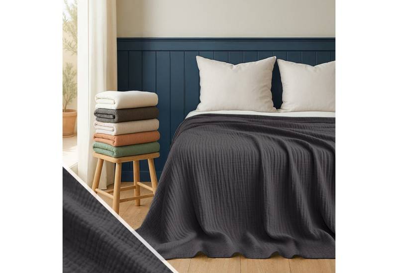 Blumtal Tagesdecke Tagesdecke Baumwolle - Musselin Decke Oeko-TEX zert. - Bettüberwurf, Couch Überwurf - leichte Kuscheldecke Baumwolle 100% Blumtal Tagesdecke Tagesdecke Baumwolle - Musselin Decke Oeko-TEX zert. - Bettüberwurf, Couch Überwurf - leichte Kuscheldecke Baumwolle 100% von Blumtal