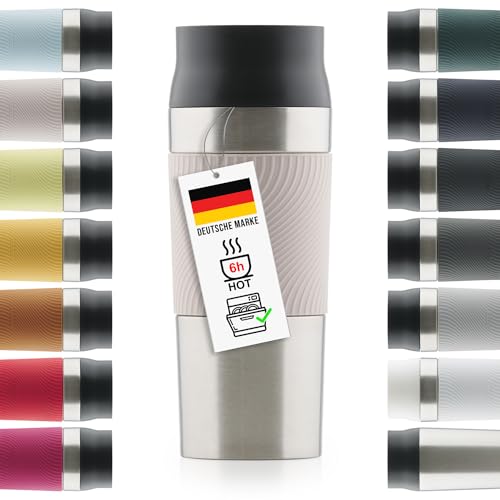 Blumtal Thermobecher 500 ml - Kaffeebecher to go aus Edelstahl - auslaufsicherer Isolierbecher kalt/heiß - Mug mit 360° Trinköffnung - Thermosbecher mit Quick-Press-Verschluss - Thermo Mug - Rosa von Blumtal