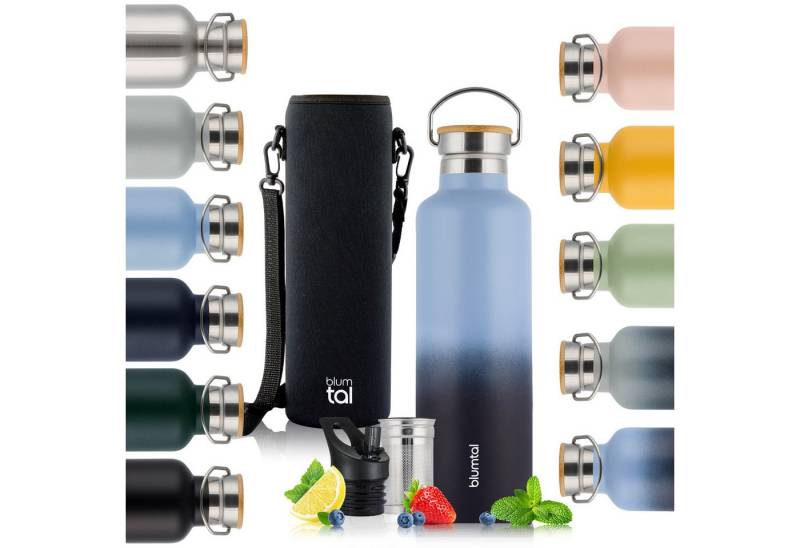 Blumtal Thermoflasche Thermosflasche 1L - doppelwandige Flasche Edelstahl 1L - BPA frei von Blumtal