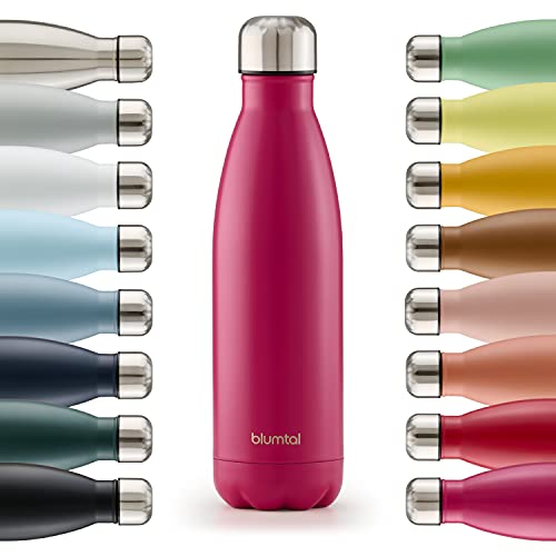 Blumtal Trinkflasche Charles - auslaufsicher, BPA-frei, stundenlange Isolation von Warm- und Kaltgetränken, 500ml, berry - pink von Blumtal