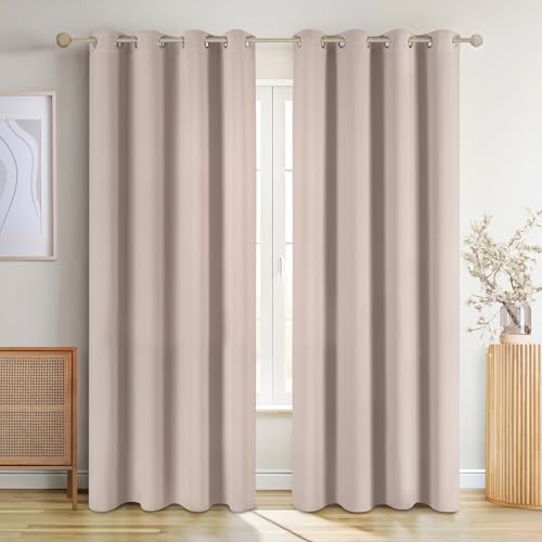 Blumtal Verdunklungsvorhänge 2er Set - Thermovorhang Hitzeschutz - Vorhang blickdicht mit Ösen - Gardinenschals mit Schlaufen - Gardinen 245x140 cm-Gardienenschalset 2er - abdunkelnde Vorhänge - Taupe Blumtal Verdunklungsvorhänge 2er Set - Thermovorhang Hitzeschutz - Vorhang blickdicht mit Ösen - Gardinenschals mit Schlaufen - Gardinen 245x140 cm-Gardienenschalset 2er - abdunkelnde Vorhänge - Taupe von Blumtal