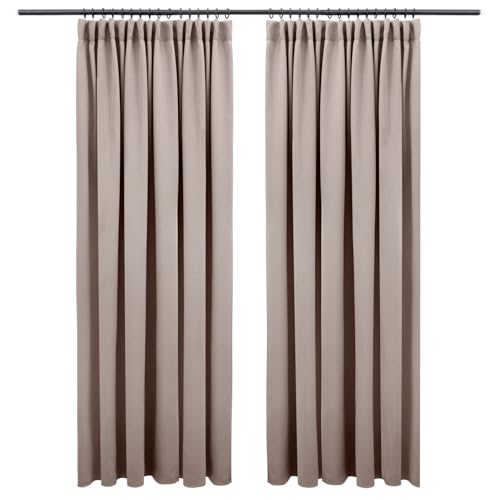 Blumtal Verdunklungsvorhänge Kräuselband 140x225 cm im 2er Set - Oeko-TEX zertifizierte Vorhänge Blickdicht - Thermovorhang Hitzeschutz - waschbare Vorhänge mit Kräuselband für Schiene in Taupe Blumtal Verdunklungsvorhänge Kräuselband 140x225 cm im 2er Set - Oeko-TEX zertifizierte Vorhänge Blickdicht - Thermovorhang Hitzeschutz - waschbare Vorhänge mit Kräuselband für Schiene in Taupe von Blumtal
