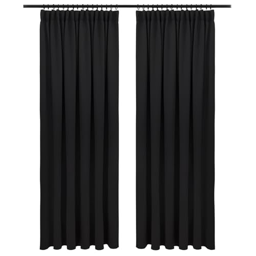 Blumtal Verdunklungsvorhänge Kräuselband 140x265 cm im 2er Set - Oeko-TEX zertifizierte Vorhänge Blickdicht - Thermovorhang Hitzeschutz - Verdunklungsgardine - Thermovorhang Kräuselband in Schwarz Blumtal Verdunklungsvorhänge Kräuselband 140x265 cm im 2er Set - Oeko-TEX zertifizierte Vorhänge Blickdicht - Thermovorhang Hitzeschutz - Verdunklungsgardine - Thermovorhang Kräuselband in Schwarz von Blumtal