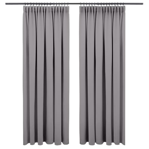 Blumtal Verdunklungsvorhänge Kräuselband 140x265 cm im 2er Set - Oeko-TEX zertifizierte Vorhänge Blickdicht - Thermovorhang Hitzeschutz - waschbare Vorhänge mit Kräuselband für Schiene in Dunkelgrau Blumtal Verdunklungsvorhänge Kräuselband 140x265 cm im 2er Set - Oeko-TEX zertifizierte Vorhänge Blickdicht - Thermovorhang Hitzeschutz - waschbare Vorhänge mit Kräuselband für Schiene in Dunkelgrau von Blumtal