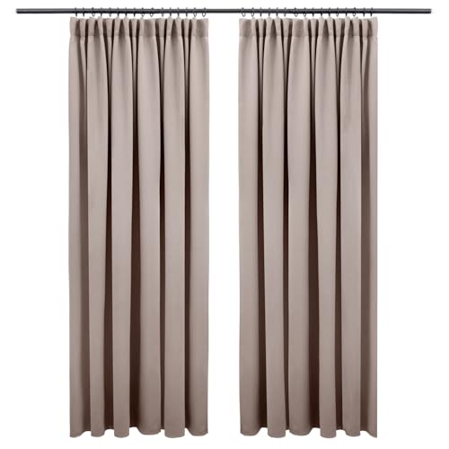Blumtal Verdunklungsvorhänge Kräuselband 145x140 cm im 2er Set - Oeko-TEX zertifizierte Vorhänge Blickdicht - Verdunklungsvorhang - waschbare Vorhänge mit Kräuselband für Schiene in Taupe Blumtal Verdunklungsvorhänge Kräuselband 145x140 cm im 2er Set - Oeko-TEX zertifizierte Vorhänge Blickdicht - Verdunklungsvorhang - waschbare Vorhänge mit Kräuselband für Schiene in Taupe von Blumtal