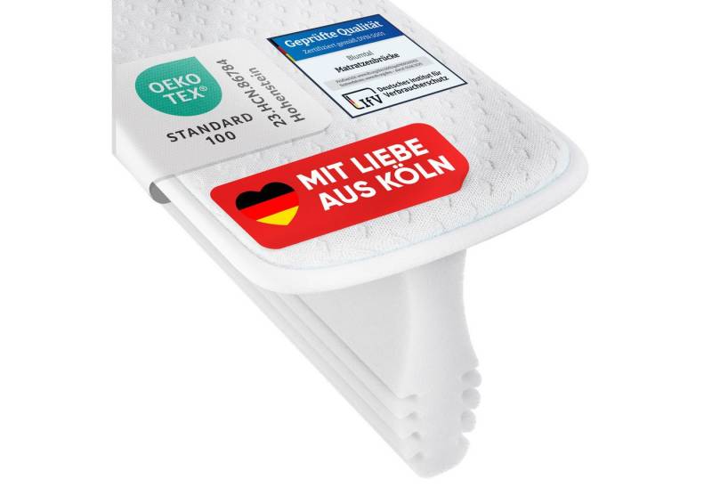 Matratzenkeil Matratzenkeil Ritzenfüller Oeko-TEX zert. Lückenfüller Matratze Blumtal, Rutschsicher mit optionalen Spanngurt-Set von Blumtal