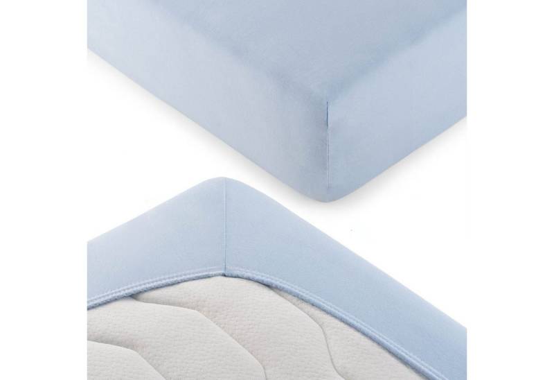 Blumtal Spannbettlaken Blumtal Basics 100% Baumwolle, Baumwolle, Gummizug: Rundum, (2 Stück), Jersey Bettlaken - atmungsaktiv, strapazierfähig und faltenfrei von Blumtal