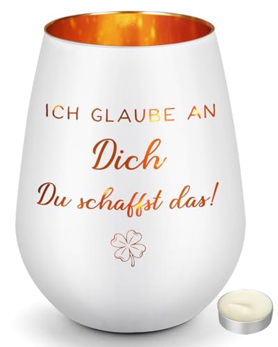 Blumuze Geschenke Für Frauen,Teelichthalter Mit Gravur Abitur 2025 Geschenke, Du Schaffst Das Geschenk,Abschied Aufmunterung Mutmacher Trost Geschenk für Frau Freund Kollegen Beste Freundin von Blumuze