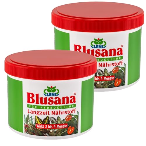 Blusana Langzeitdünger Lewatit HD 50 für Zierpflanzen in Hydrokultur | NPK mineralischer Dünger mit Ionenaustauscher 3-4 Monate Wirkung (1000ml - 2 x 500ml Dose) von Blusana