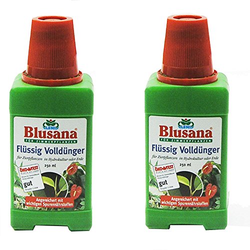 Blusana Premium Universal Flüssigdünger NPK Dünger 6-3-6 für Zierpflanzen Obst- und Gemüse Hydrokultur Erde Hydroponik – mineralischer Volldünger (500 ml - 2 x eckige Flasche) von Blusana