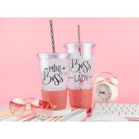 Boss Lady Und Mini Becher Set | Mama Mich Glitzer Getauchte Tochter Geschenk Für Mom Life von BlushandBoldCo