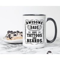 Super Dads Have Tattoos Und Bärte Kaffeetasse | Dad Tasse Vatertagsgeschenk Geschenk Für Ihn Von Kindern An Papa von BlushandBoldCo