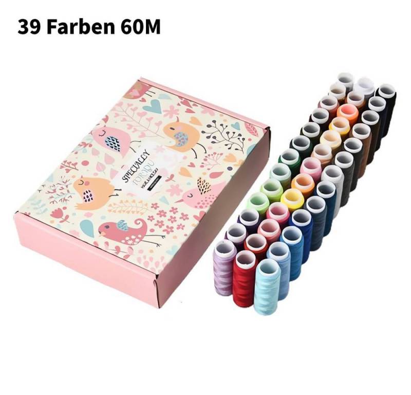 Blusmart 24/39-Farben-Nähgarn Nähgarn, 60,00 m (60 Yards/Rollen, 39-St., Polyester garn Nähgarn rolle), Für Heimnäh von Blusmart