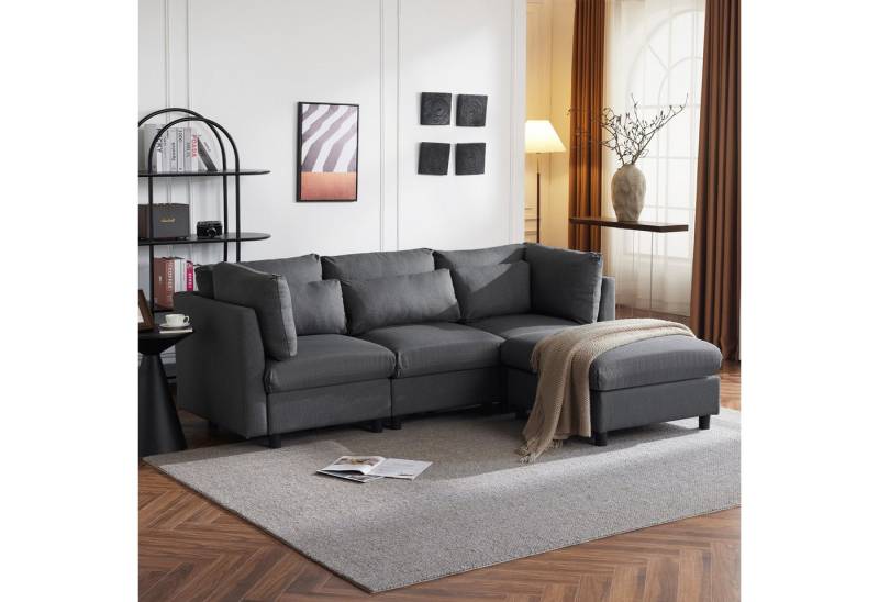 Blusmart Ecksofa Dreisitzer-Sofa, Wohnzimmersofa, Polstermöbel, Sofa 1 Teile, L-förmiges Ecksofa, Modernes Design von Blusmart