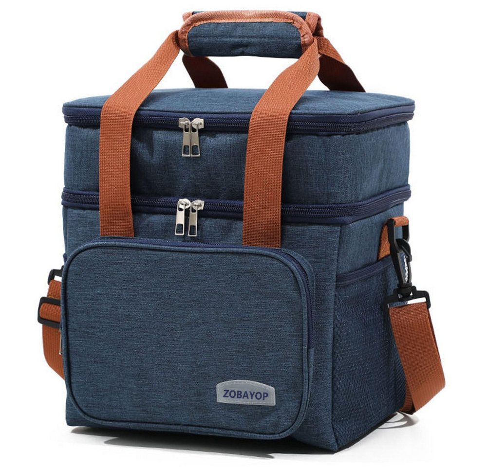 Blusmart Lunchbox Doppel Schicht Mittagessen Tasche, (Große Kapazität Wärmedämmung Mittagessen, Auslaufsicher, Kühltasche), Für Männer Frauen Arbeit Picknick schule von Blusmart
