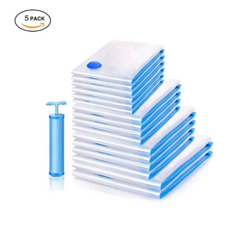 Blusmart Sitzsack Vakuum Aufbewahrung beutel (Kleider schrank Veranstalter Vakuum versiegelung beutel, 5 St., platzsparende Taschen), für Kleidung Kissen Bettwäsche Decke Verpackung Lager von Blusmart