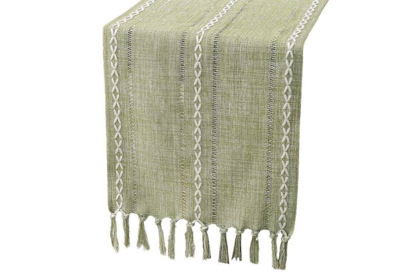 Blusmart Tischläufer Klassische Tischfahne im nordischen Stil (Tischdecke mit Quasten im Boho-Landhausstil 1-tlg, Handgefertigte Quasten, waschbar), Geeignet als Tischdekoration von Blusmart