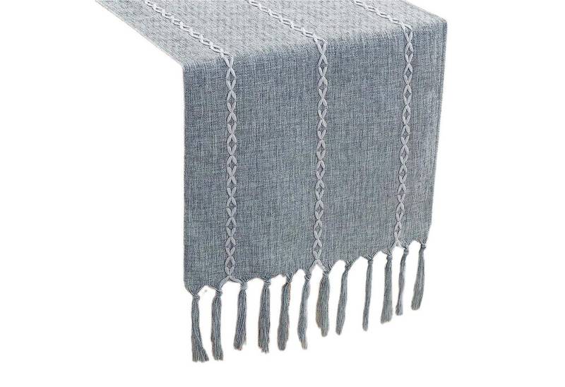 Blusmart Tischläufer Klassische Tischfahne im nordischen Stil (Tischdecke mit Quasten im Boho-Landhausstil 1-tlg, Handgefertigte Quasten, waschbar), Geeignet als Tischdekoration von Blusmart