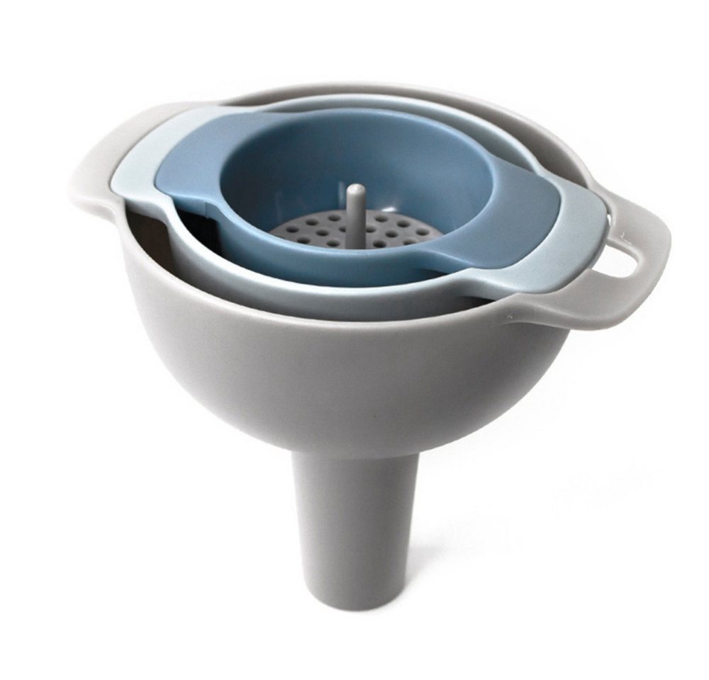 Blusmart Trichter 4-in-1-Multifunktionstrichter-Set, (Mit Griff und herausnehmbarem Filtereinsatz, Filter zur Abgabe von Küchenölleckflüssigkeiten), Einfülltrichter aus Kunststoff 60/80/100 mm von Blusmart